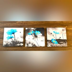 Flower canvas prints lot of 3